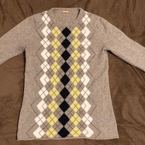 J Crew Cashmere Argyle Sweater XS